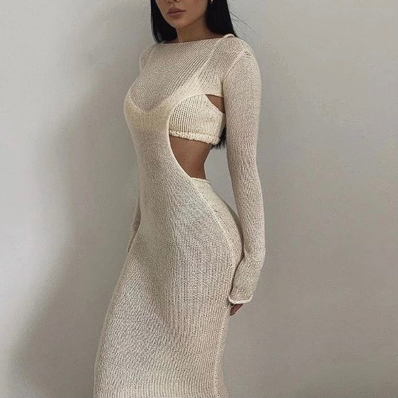 Dresses & Skirts - 2PC Backless Knit Dress